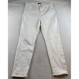 7 For All Mankind The High Waist Ankle Skinny Jeans Luxe White size 32